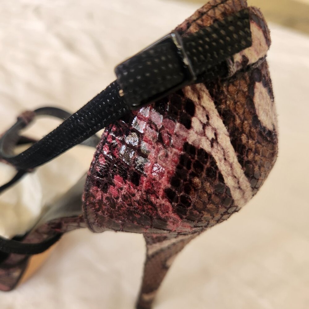 Stuart Weitzman Rare T Strap Python Heels Size 7 - image 6